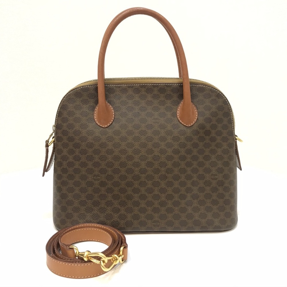 Céline Vintage - Macadam Satchel Bag - Brown - Leather Handbag